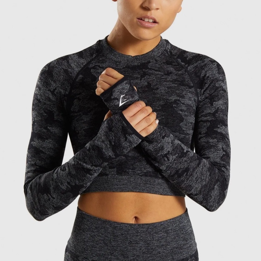 Adapt Camo Seamless Long Sleeve Crop Top